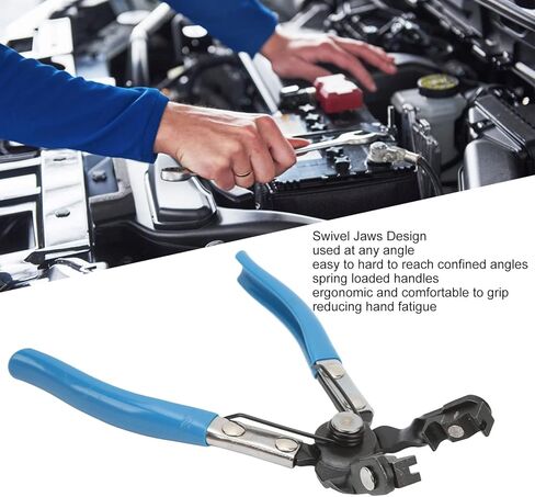 Angled Hose Clamp Pliers - Swivel Jaws, Spring-Loaded Handles, Universal R-Type Clamp Tool in Saudi Arabia