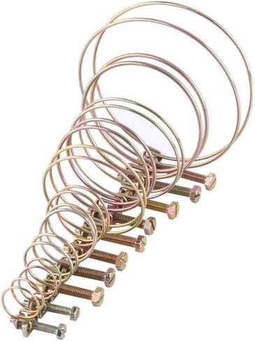 10pcs Double Wire Hose Clips Adjustable Double Wire Water Hose Barb Clamp Pipe Clip Hoop Plumbing Fastener (25mm（21-25）) in Saudi Arabia