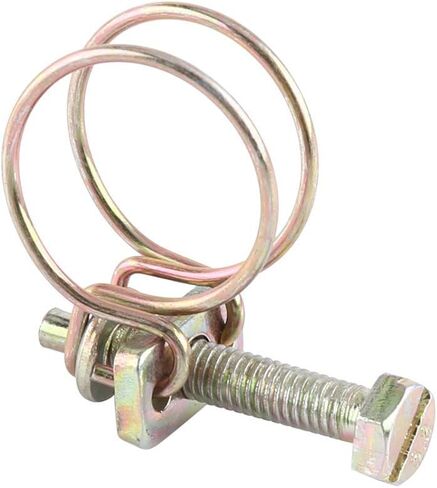 10pcs Double Wire Hose Clips Adjustable Double Wire Water Hose Barb Clamp Pipe Clip Hoop Plumbing Fastener (25mm（21-25）) in Saudi Arabia