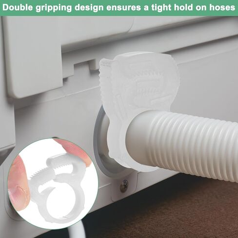 2-حزمة من مشابك خرطوم النايلون ذات الإمساك المزدوج، 5/8 بوصة 15.2-16.2 ملم بمقبض مزدوج قابل للتعديل للتوصيل/التثبيت/ختم الخرطوم/الأنابيب/مشبك الأنابيب [أبيض] in Saudi Arabia