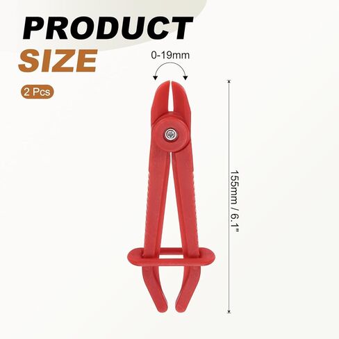 uxcell 2Pcs Hose Clamp Pliers, 6.1" Hose Pinch Off Pliers Plastic Straight Line Pinch Clamps Plier for 0-0.75 Inch Width Automotive Radiator Fuel Brake Gas Lines, Red in Saudi Arabia