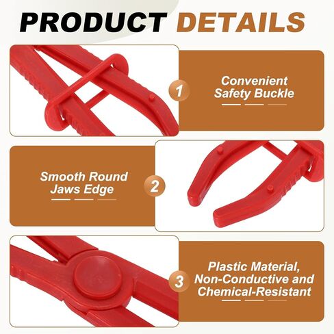 uxcell 2Pcs Hose Clamp Pliers, 6.1" Hose Pinch Off Pliers Plastic Straight Line Pinch Clamps Plier for 0-0.75 Inch Width Automotive Radiator Fuel Brake Gas Lines, Red in Saudi Arabia