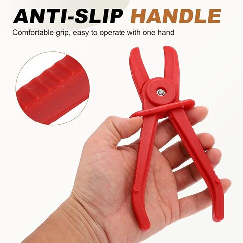 uxcell 2Pcs Hose Clamp Pliers, 6.1" Hose Pinch Off Pliers Plastic Straight Line Pinch Clamps Plier for 0-0.75 Inch Width Automotive Radiator Fuel Brake Gas Lines, Red in Saudi Arabia