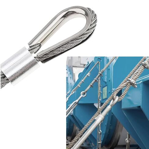 5PCS M10 Stainless Steel Thimbles for 3/8" Dia Wire Rope, Wire Rope Cable Thimbles Rigging in Kuwait