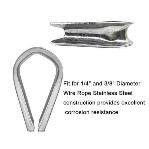 5PCS M10 Stainless Steel Thimbles for 3/8" Dia Wire Rope, Wire Rope Cable Thimbles Rigging in Kuwait