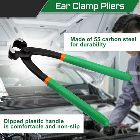 9 Inch Ear Clamp Pliers Front Jaw Pinch Clamp Pliers Single Ear Hose Clamps Plier Nail Puller Pinch Clamps Tool for Securing Pipe Hoses and Automotive Use in Saudi Arabia