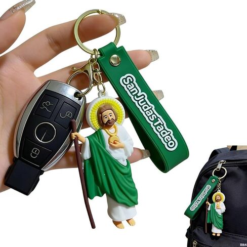 Our Lady Of Jesus Keychain - Cute Cartoon Wristband Keychain, Suitable for Backpack Pendants, Handbags, Cars, Keys in Kuwait