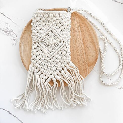 Eiyye Boho Purse Crochet Women's Crossbody Handbags Handmade Purse with Tassel, Lightweight Shoulder Bag Mini Bag in Kuwait