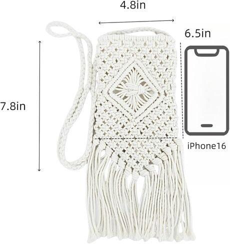 Eiyye Boho Purse Crochet Women's Crossbody Handbags Handmade Purse with Tassel, Lightweight Shoulder Bag Mini Bag in Kuwait
