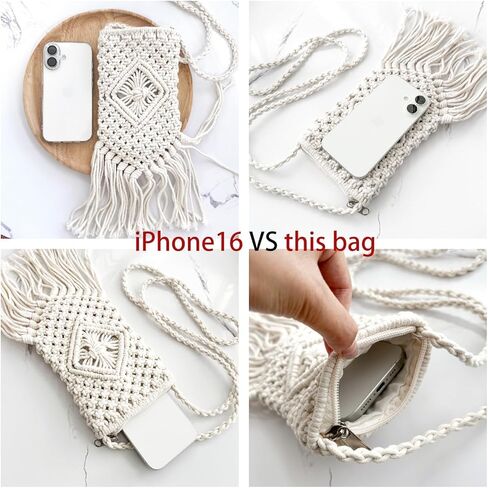 Eiyye Boho Purse Crochet Women's Crossbody Handbags Handmade Purse with Tassel, Lightweight Shoulder Bag Mini Bag in Kuwait