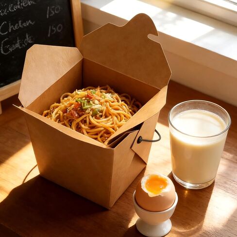 100 Pack 16oz Chinese Take Out Boxes, Kraft Take Out Box with Handle, Chinese Food Boxes, Chinese Box to Go for Restaurant, Bakery and Party in Saudi Arabia