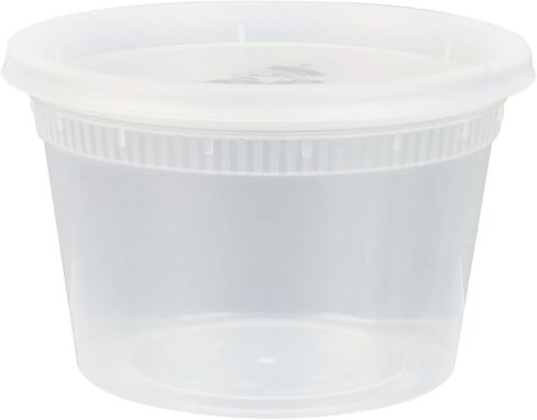 Asporto 16 oz Round Clear Plastic Soup Container - with Lid, Microwavable - 4 1/2" x 4 1/2" x 3" - 25 count box in Saudi Arabia