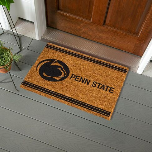 NCAA Penn State Coir Door Mat, Indoor and Outdoor Entryway, 28 x 16 Inches Non Slip Back Welcome Floor Mats for Muddy Dog Paws, Weather-Resistant Front Door Entrance Home Décor in Saudi Arabia