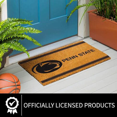 NCAA Penn State Coir Door Mat, Indoor and Outdoor Entryway, 28 x 16 Inches Non Slip Back Welcome Floor Mats for Muddy Dog Paws, Weather-Resistant Front Door Entrance Home Décor in Saudi Arabia