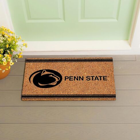 NCAA Penn State Coir Door Mat, Indoor and Outdoor Entryway, 28 x 16 Inches Non Slip Back Welcome Floor Mats for Muddy Dog Paws, Weather-Resistant Front Door Entrance Home Décor in Saudi Arabia
