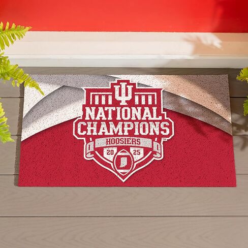 Team Sports America NCAA Indiana University Doormat, CFP National Champions 2025-26, 28x16 inches, Non-Slip Backing Turf Mat, Indoor and Outdoor Entrance Welcome Mats in Saudi Arabia
