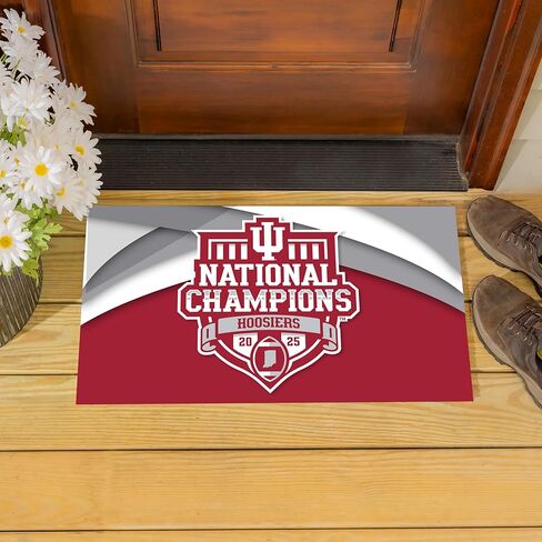 Team Sports America NCAA Indiana University Doormat, CFP National Champions 2025-26, 28x16 inches, Non-Slip Backing Turf Mat, Indoor and Outdoor Entrance Welcome Mats in Saudi Arabia