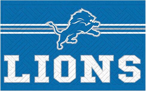 Team Sports America NFL Entrance Doormat | 28 x 16 Inches | Embossed Cross Hatch | Non - Slip Backing | Indoor and Outdoor Home Décor (Detroit Lions) in Saudi Arabia