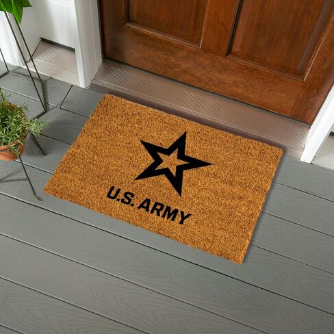 US Army Welcome Mat Coir Doormat, 28" x 16" Front Door Mat Outdoor Entrance, No Slip Door Rugs Entryway Indoor in Saudi Arabia