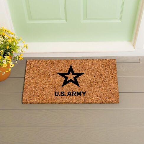 US Army Welcome Mat Coir Doormat, 28" x 16" Front Door Mat Outdoor Entrance, No Slip Door Rugs Entryway Indoor in Saudi Arabia