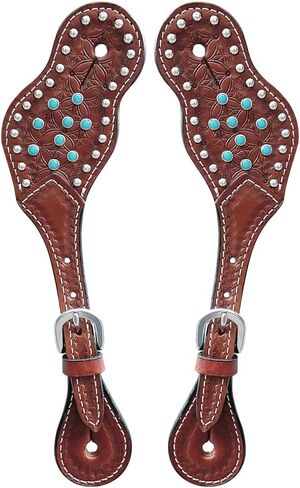 أحزمة جلدية سبيرز للبالغين المرأة الغربية حفز ركوب الخيل عرض سباق برميل وحزام روديو النساء البالغات in Kuwait