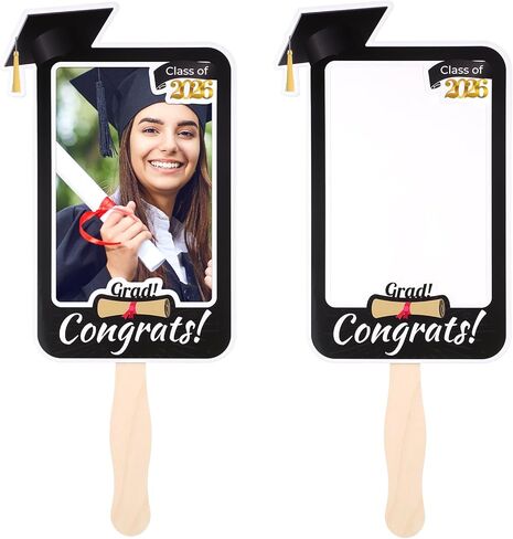 Weysat 12 PCS Fansuation Fans for 5x7 Pictures Class of 2025 Figuredized Hand Fans Props Big Head Cutout on a stick bann in Saudi Arabia