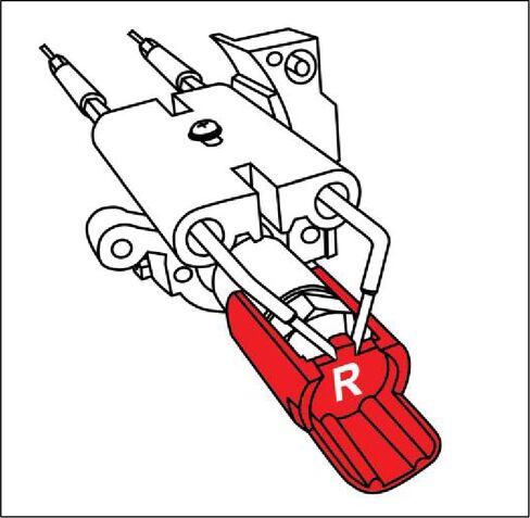 مقياس R الأحمر، ومقياس Y الأصفر، ومقياس P الأرجواني لإعداد القطب الكهربائي على مواقد زيت Riello وCarlin in Saudi Arabia