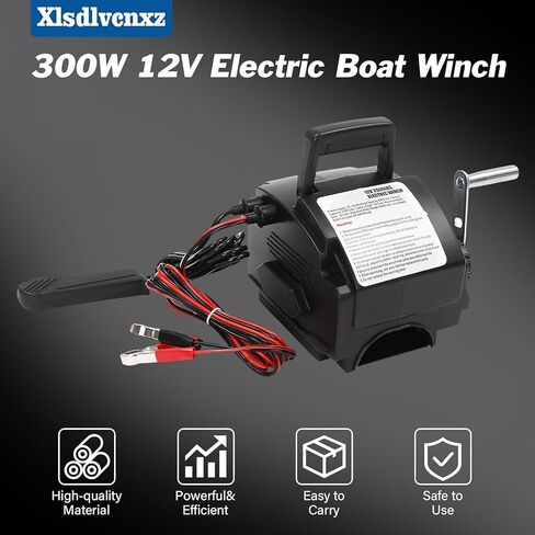 6000Lbs Electric Boat Winch, 12V 300W DC Trailer Winch with Wireless Remote & Manual Crank, Heavy-Duty Portable Winch for Boats, Trailers, Trucks & RVs in Saudi Arabia