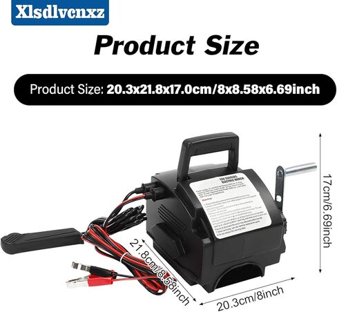 6000Lbs Electric Boat Winch, 12V 300W DC Trailer Winch with Wireless Remote & Manual Crank, Heavy-Duty Portable Winch for Boats, Trailers, Trucks & RVs in Saudi Arabia