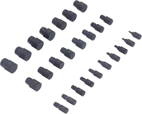 Generic 25 Pcs Cr Mo Steel Screw Extractor, Hex Head Broken Stud Remover Set, Damaged Stud Tool with Etched Surface, Ideal for Repair & Maintenance in Saudi Arabia