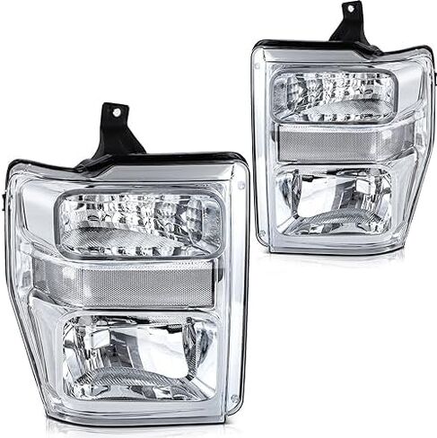 Headlight Assembly Fit with 2015-2023 for ford TRANSIT 150 250 350 Chrome Housing Amber Reflector Pair CK4Z13008M FO2502357 in Kuwait