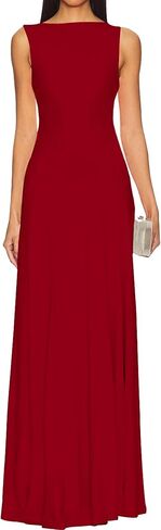 SHESEEWORLD Women's Summer Sleeveless Maxi Dresses Crew Neck High Waisted Cocktail Party Tank Dress in Saudi Arabia
