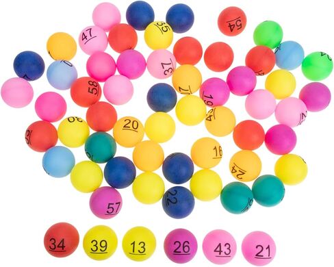 VICASKY 60Pcs Numbered Lottery Balls Plastic Seamless Game Balls for Raffles Parties and Entertainment Activities in Kuwait