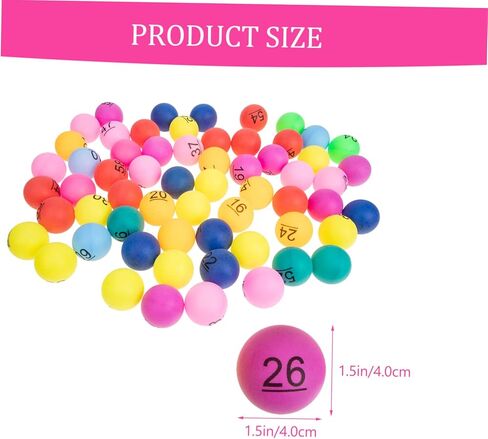 VICASKY 60Pcs Numbered Lottery Balls Plastic Seamless Game Balls for Raffles Parties and Entertainment Activities in Kuwait