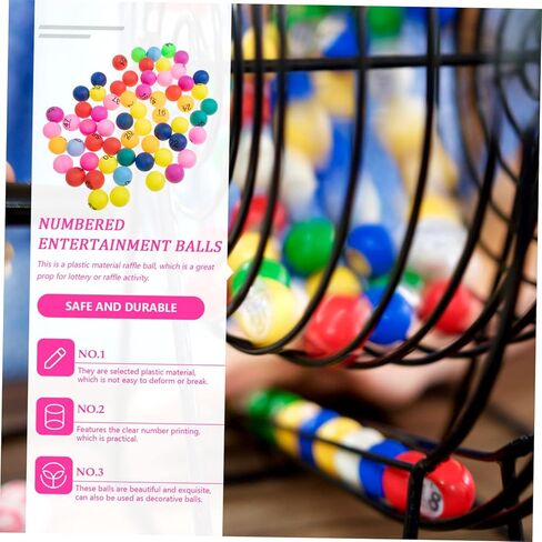 VICASKY 60Pcs Numbered Lottery Balls Plastic Seamless Game Balls for Raffles Parties and Entertainment Activities in Kuwait