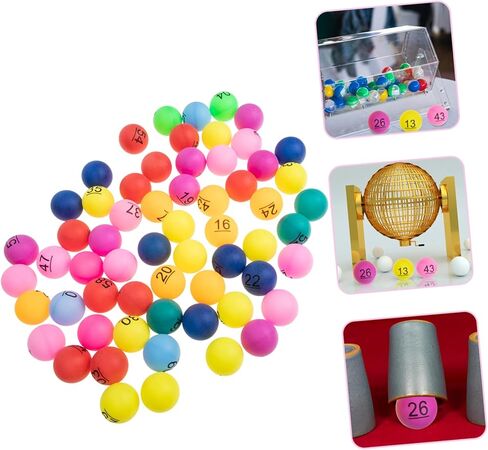 VICASKY 60Pcs Numbered Lottery Balls Plastic Seamless Game Balls for Raffles Parties and Entertainment Activities in Kuwait