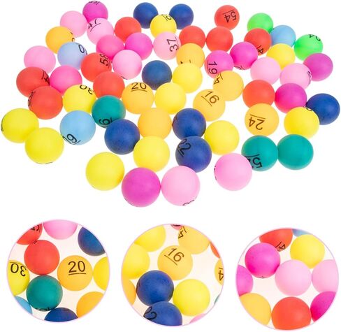 VICASKY 60Pcs Numbered Lottery Balls Plastic Seamless Game Balls for Raffles Parties and Entertainment Activities in Kuwait