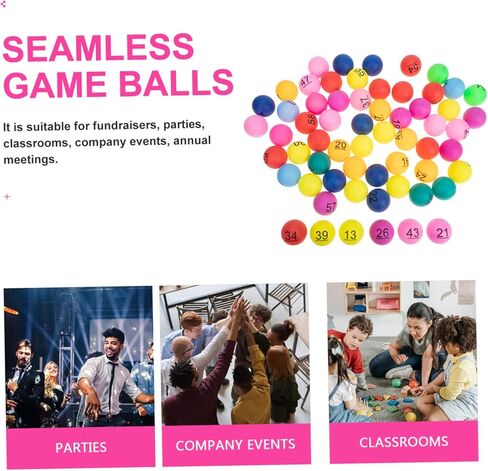 VICASKY 60Pcs Numbered Lottery Balls Plastic Seamless Game Balls for Raffles Parties and Entertainment Activities in Kuwait