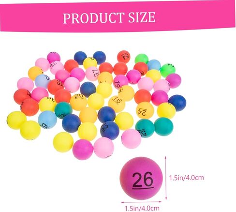 POPETPOP 60 قطعة من كرات اليانصيب الملونة لألعاب السحب والبنغو المرقمة 1-60 لوازم الحفلات البلاستيكية القوية للترفيه المنزلي والمناسبات in Saudi Arabia