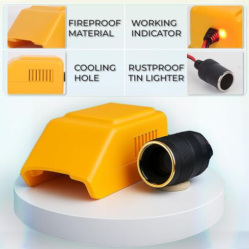 TONSIM Adapter for Dewalt 20V Battery - 20V to 12V Step Down Converter with Cigarette Lighter Interface - Power Your Car and Home Appliances with Dewalt Batteries Through Cigarette Lighter Adapter in Kuwait