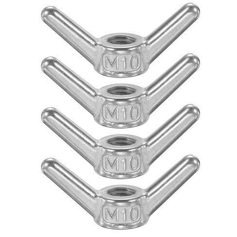 صواميل جناح باتيكل، 4 قطع M10 x 1.5 304 أجزاء صواميل جناح من الفولاذ المقاوم للصدأ خيط متري لإصلاح تركيب قارب أثاث المنزل، فضي in Saudi Arabia