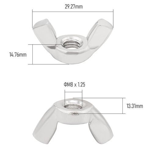 10pcs M8x1.25mm Wing Nuts, Carbon Steel Zinc Plated Butterfly Wingnuts Wing Metric Nuts Fasteners Parts Screws Hand Twist Tighten Ear Butterfly Nut in Saudi Arabia