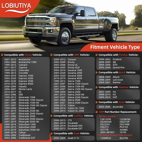 12612350 Oil Pan Gasket, OS30693R Gasket Kit Compatible with Chevy Silverado, Suburban, Tahoe, Trailblazer, GMC Sierra, Yukon, Envoy for 4.8L, 5.3L, 6.0L, 6.2L in Kuwait