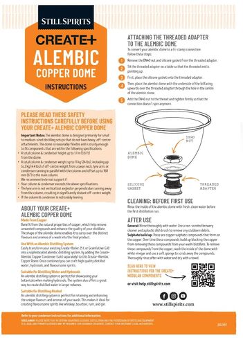 Still Spirits CREATE+ ALEMBIC COPPER DOME TOP For Pot Still Artisan Distilling - Fits T500 Boiler and G-30 Grainfather in Kuwait