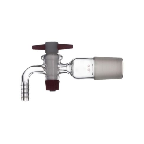 29/32 محول فراغ زجاجي مختبر PTFE محبس 90 درجة بيند 10 مم اتصال خرطوم in Saudi Arabia
