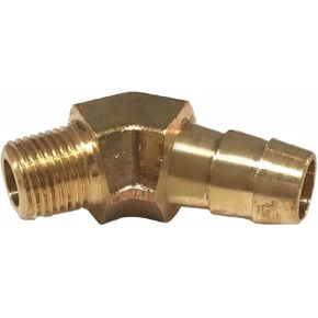 3/8 خرطوم BARB × 1/8 ذكر NPT كوع نحاسي 45 درجة خيط تركيب الأنابيب - لوقود الغاز - الحد الأقصى للضغط 150 رطل لكل بوصة مربعة - تقييمات درجة الحرارة من -40 فهرنهايت إلى 160 فهرنهايت - استبدال خرطوم محول ذكر صلب in Kuwait