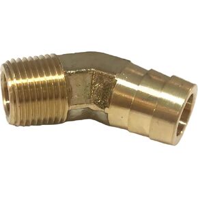 5/8 خرطوم BARB × 3/8 ذكر NPT كوع نحاسي 45 درجة خيط تركيب الأنابيب - لوقود الغاز - الحد الأقصى للضغط 150 رطل لكل بوصة مربعة - تقييمات درجة الحرارة من -40 فهرنهايت إلى 160 فهرنهايت - استبدال خرطوم محول ذكر صلب in Kuwait