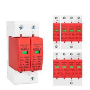 1 قطعة AC SPD 1P 2P 3P 4P 20 ~ 40KA 30KA ~ 60KA 385V House Lightning Surge Protector واقي الجهد المنخفض (4P، 20-40KA) in Kuwait