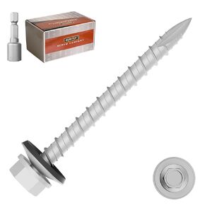 #10 x 3 Metal Roofing Screws with EPDM Washer, Hex Head Self Drilling Roof Screws, Zinc Plated, 150 Pack in Saudi Arabia