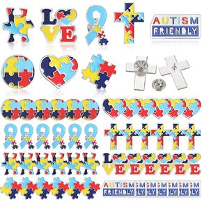 Jutom التوحيد التوحيد الوعي صفن البالير دبوس المينا مرض التوحد قطعة متعددة الألوان التوحد دبوس التوحد هدايا التوعية للملابس in Kuwait